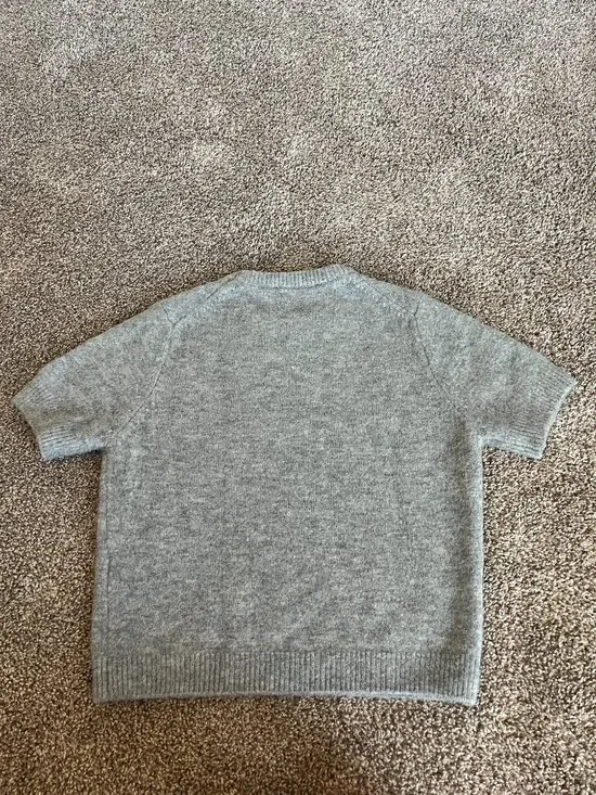 Zara Short Sleeve Knit Sweater Gray Crew Neck Size Small Excellent Condition - Picture 3 of 3